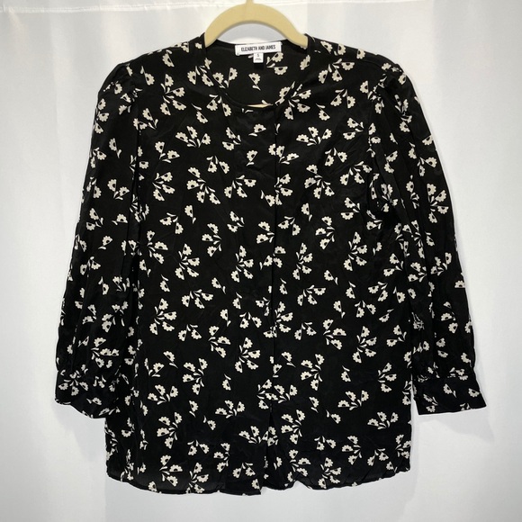 Elizabeth and James Silk Long Sleeve Floral Blouse - Picture 2 of 8